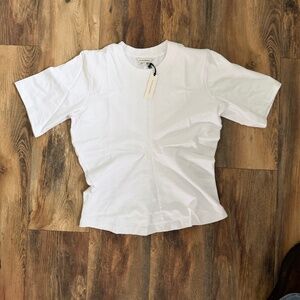 Draped Banana Republic sculptural white tee. 100% Cotton. Size Small. NWT